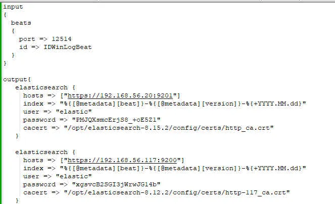 Logstash-Konfiguration für Beats und Elasticsearch