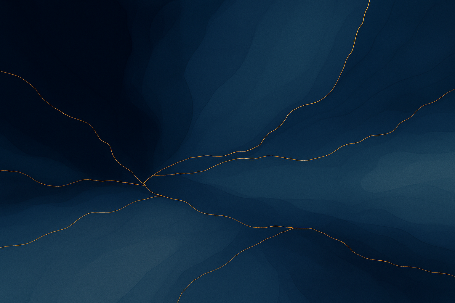 Abstrakte goldene Linien auf dunkelblauem Hintergrund, elegante Wellenformen