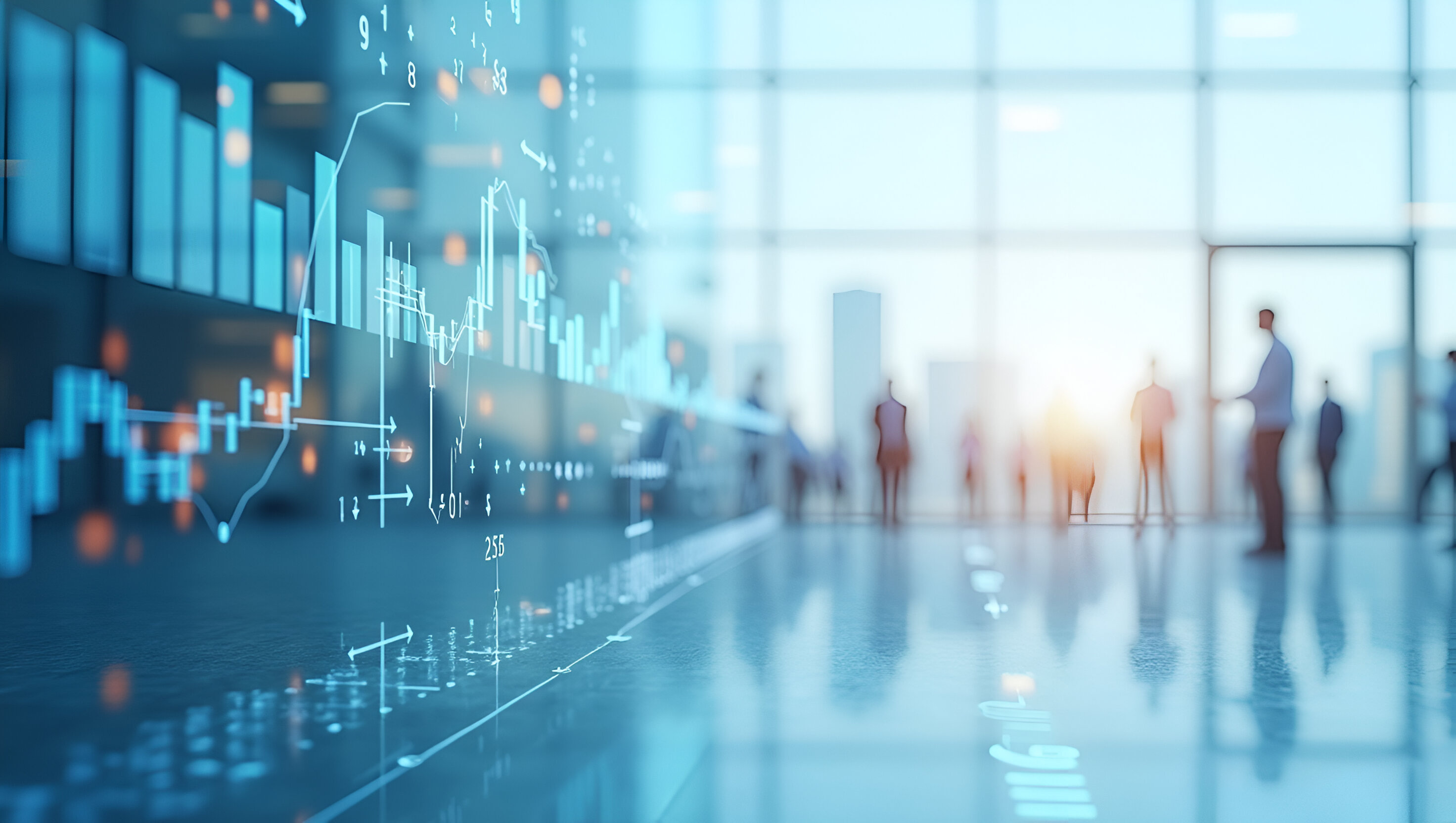 Digitale Datenanalyse und Business-Metriken in modernem Büroumfeld